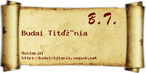 Budai Titánia névjegykártya